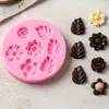 Molde de Silicone de Flor e Folha para Fondant, Chocolate, Decoração de Bolo, Ferramentas de Confeitaria DIY
