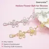 Cadena de Flor Metálica Hueca Transfronteriza Retro Europea y Americana Estilo Étnico Cadena Corporal Cadena de Cintura Decorativa Casual Empalmada para Mujeres