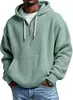 Sudadera con Capucha de Waffle Pesado Estilo Americano Transfronteriza para Hombre, Hombro Caído, Corte Holgado, Color Sólido, Chaqueta Deportiva Casual para Hombre