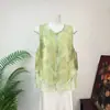 Colete Jacquard com Contas Estilo Chinês Novo Zhi Li 2026 Verão Novo Gola Redonda Slim Fit Feminino