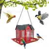 Comedero para pájaros con columpio creativo transfronterizo, de metal, para patio, colibríes y ardillas, decoración colgante para exteriores