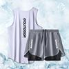 Traje de Fitness para Hombre Maratón Atletismo Verano Estudiante de Secundaria Baloncesto Shorts de Entrenamiento Camiseta Playa Holgado
