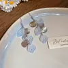Pendientes de Borla con Disco de Concha Azul Degradado Verano Nicho Pendientes de Alta Gama Dulces y Frescos Pendientes de Estilo Vacacional para Mujer