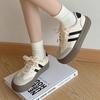 Zapatos de Entrenamiento de Cuero de Suela Gruesa para Mujer 2025 Nuevo Primavera y Otoño Flats de Suela Blanda que Aumentan la Altura Zapatos Forrest Gump Zapatos Casuales Diarios Versátiles