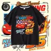 Camiseta de Verano de Algodón con Mangas Cortas de Carreras para Niños Rayo McQueen, Top Elegante para Niños Pequeños