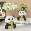 Artesanato de Panda Budista Decoração Criativa para Estação de Trabalho de Escritório Armazenamento de Pincéis de Maquiagem Papelaria Ornamento de Mesa Porta-Canetas
