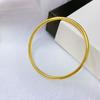 Pulsera Antigua de Acero de Titanio Heredada para Mujer, Temperamento Simple, Delgada, Sólida, Brillante, Pulsera Completamente Brillante Chapada con Pigmento de Oro de 18K, Círculo