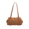 Bolsa Tote Diária Retro Suede de Ombro Feminina para o Trabalho Pingente Veludo Novo 2026 Moda Outono Exquisita