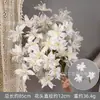 Flores Artificiales con 3 Cabezas, Lirios Pequeños, Materiales Florales Estilo Monet, Materiales Florales para Decoración de Salón de Bodas DIY, Flores de Albizia, Arreglos Florales, Arreglos de Flores