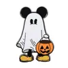 Broche de Esmalte de Abóbora Animal de Desenho Animado Novidade Divertida Perfeito para Decoração de Halloween Presente Acessório para Mochila Roupas