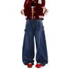 Pantalones vaqueros con letras personalizadas de estilo Hong Kong para hombre, de verano 2024, estilo hip-hop, modernos y de calle.