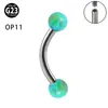 Aleación de Titanio ASTM F136 Clavo para Ceja Rosca Interna Doble Encanto de Ópalo Anillo para Ceja Joyería de Body Piercing de Lujo Accesible