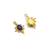 Colgante de Acero Inoxidable y Piedra Natural, Colgante Dorado de Calabaza de Ocho Puntas, Collar, Pendientes, Accesorios de Joyería Estilo Europeo y Americano DIY