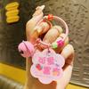 Estilo Ins Creativo Acrílico Texto Marca Ping An Coche Feliz Llavero Colgante Corazón de Niña Funda para Teléfono Móvil Joyería