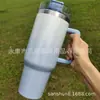 Taza de acero inoxidable con aislamiento al vacío de doble capa de gran capacidad 40 oz con asa para coche Serie Polvo de brillo de pintura de diamante