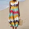 Vestido sin mangas casual de moda para mujer con cuello redondo, estampado 3D, para tienda independiente de Amazon transfronteriza