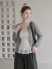 Camiseta de manga larga con diseño de botones de lunares estilo coreano para mujer, nuevo modelo de otoño 2026, corte holgado, adelgazante, dulce top tipo cárdigan