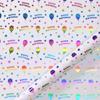 Papel de presente novo transfronteiriço Dia dos Namorados Balão de aniversário Carta Vela Estrelas Papel de embrulho de presente bronzeado colorido