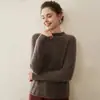 Tejidos 100% Cachemir Puro para Mujer, Suéter de Cuello Alto Medio, Tejido Holgado, Ropa Interior de Otoño e Invierno, Ropa Exterior, Prendas Base de Punto