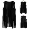 Chal de Gamuza para Mujer, Moda Transfronteriza Primavera y Verano, Nuevo, Delgado, con Borlas, Ajustado, Versátil, Sin Mangas