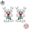 Pendientes Navideños de Invierno Avale S925 Pendientes de Papá Noel y Reno Pendientes de Joyería Accesorios al por Mayor para Mujer