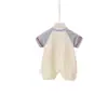 Mameluco de Bebé Delgado Estilo Luna Llena de Verano para Niños y Niñas, Ropa Exterior de Manga Corta para Bebés, Traje de Gateo para Recién Nacidos con Diseño de Dibujos Animados