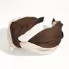 Moda Transfronteiriça Nova Faixa de Cabeça Listrada Simples Tendência Versátil Carta Larga com Nó Acessório de Cabelo para Exterior