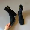 Botines de Cuero Genuino Estilo Hot Girl Francés con Tacón Alto para Mujer 2026 Nuevos Punta Cuadrada Pequeños Doc Martens Tacón Grueso Botas Adelgazantes