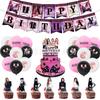 Suministros para Fiesta de Cumpleaños Tema BLACKPINK Plato de Papel Vaso de Papel Servilleta Mantel La Bandera Globo Bolsa de Regalo