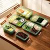 BNBS Lonchera Engrosada, Contenedor de Almacenamiento de Alimentos de Gran Capacidad de Grado Alimenticio Antibacteriano con Iones de Plata, Caja de Almacenamiento Específica para Refrigerador