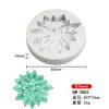 Molde de Silicona Flip Sugar Hoja de Acebo Navideño Flor de Nochebuena Piedras Molde para Velas de Aromaterapia Decoración de Pasteles