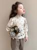Camiseta Base Delgada de Forro Polar con Lazo de Dibujos Animados para Niñas 2026 Invierno y Otoño Nueva Elegante Ropa para Bebés Niños Venta al por Mayor
