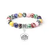 Pulsera de Cuentas Arcoíris Coloridas de Acrílico Youjia Jewelry Popular Pulsera de Cuentas para Yoga Meditación Equilibrio Hecha a Mano