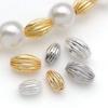 Ouro Real 18K Banhado Ouro Branco Espesso Cor Prata Conserva Cor Padrão Melancia Rugby Contas de Arroz Contas Espaçadoras Pingente Pingente Joias DIY Acessórios