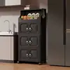 Armario de almacenamiento sin instalación, armario de almacenamiento multicapa para uso doméstico, con estante superior, armario plegable, armario de plástico para snacks, armario de almacenamiento