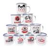 Pote de Chá, Pote de Chá Esmaltado Nostálgico Antigo com Tampa, Grande Capacidade, Caneca para Casa de Estudante, Copo de Água Retrô Atacado