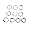 Anillo elástico de cuentas de arroz de colores mixtos estilo japonés y coreano Anillo de cuentas de arroz colorido de moda estilo Ins Juego de 10 piezas