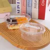 Envase Transparente de Leche de Soya Pastel Mousse Mille-Feuille Postre Tiramisú Horneado Caja Rectangular Transparente con Cuchara para Llevar