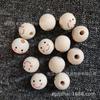 25 mm al por mayor cuentas redondas de madera color de tronco Cabeza de muñeco sonriente DIY accesorios de cuentas para niños cara de niño niña pintada a mano