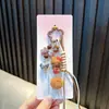 Chaveiro Gato Morango Desenho Animado Gatinho Pingente de Bolsa Lanyard de Celular Fofo Pingente para Chaveiro de Carro Pequeno Presente