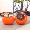 Bote para Té de Caqui, Tarro Sellado de Cerámica con Forma de Caqui Set de Regalo, Bote de Cerámica para Té con Logo Personalizable