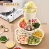 Bandeja Criativa para Hot Pot com Múltiplas Camadas Giratórias para Uso Doméstico, Bandeja de Salgadinhos e Frutas, Cesta de Legumes com Compartimentos para Drenagem, Cesta de Legumes de Plástico