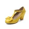 Zapatos de tacón alto transfronterizos de boca baja de charol zapatos en T talla grande 40-48 zapatos de mujer de comercio exterior comercio exterior
