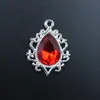 Fundo Prateado - Pingente Único em Forma de Gota de Renda com Diamantes Acessórios para Pendurar Colar de Prata Brincos DIY Pulseira Material Joias