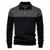 Suéter de cuello polo de manga larga transfronterizo de primavera 2025 para hombre, suéter informal de comercio exterior de alta calidad y talla europea para hombre