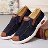 Sapatos Masculinos Old Beijing Primavera e Verão Novos Sapatos Casuais Masculinos Slip-on Sapatos de Lona Respiráveis Sapatos Confortáveis para Caminhada para Meia-Idade e Idosos
