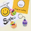 Llavero de Goma Suave de PVC con Forma de Pastel de Postre de Dibujos Animados Colgante para Mochila de Estudiante Cadena de Llavero Accesorios Venta al por Mayor