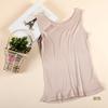 Chaleco de Seda de Mora Verano Camisola Holgada Top de Mujer Talla Grande Camiseta Base Sin Mangas de Seda