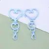 Popular Llavero de Corazón Pintado de Colores, Conector de Llavero con Forma de Corazón de Colores Caramelo, Accesorio de Hebilla para Puerta DIY