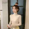 Suéter de cuello alto para mujer, capa base, ropa interior elegante, delgado, Otoño 2026, Calentador, Cálido, Camiseta de manga larga